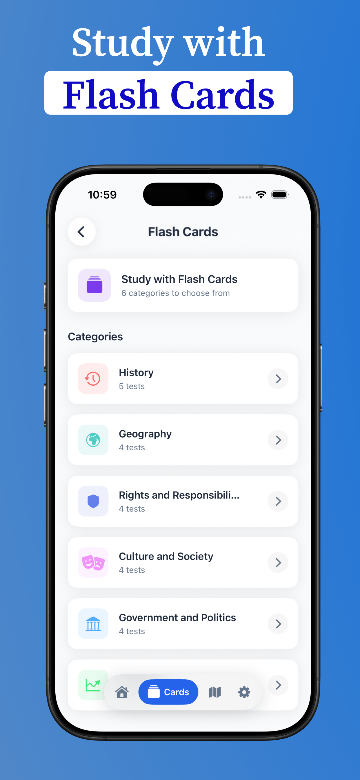 LifeUK App - Study with Flash Cards